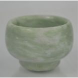 Chinese natural ice jade handcarved tea bowl
