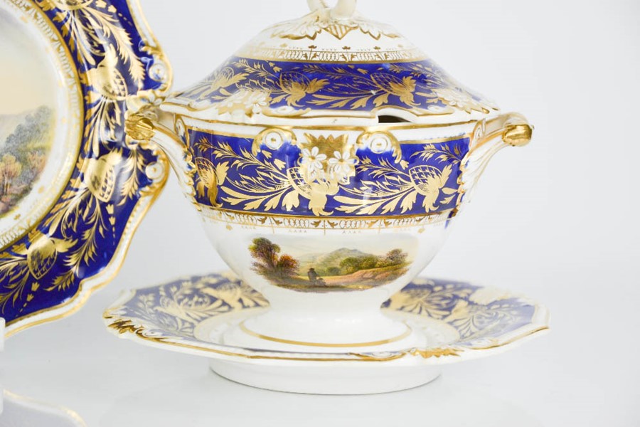 A pair of Bloor Derby tureens and stands, together with a matching plate, circa 1830, each hand - Image 4 of 8