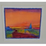 A Limited edition signed serigraph titled " Blessed land V" by Barbara Brody - 169 of 395 - 42cm x