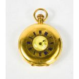 An 18ct gold half hunter Waltham pocket watch, 87.3g total