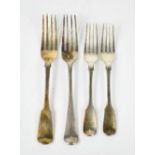 Four silver Georgian forks, 7.17toz.