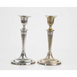 A pair of silver candlesticks in the Georgian design, 21cm high.