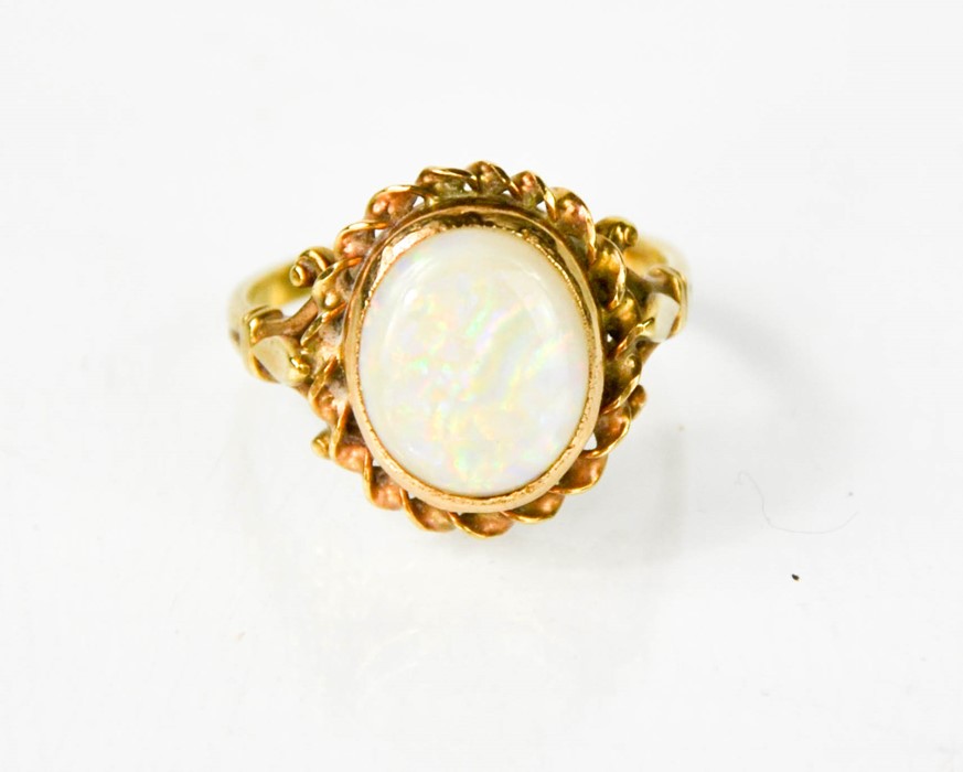 A 18ct gold and opal ring, 3.7g. - Image 2 of 3