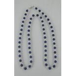 Egyptian lapiz lazuli and genuine pearl long necklace