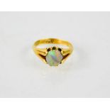 A 9ct gold and opal ring.