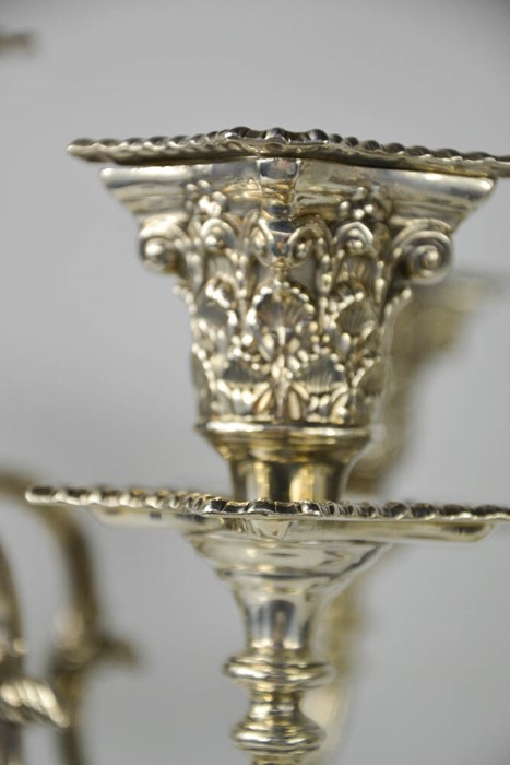 An impressive and fine pair of silver candelabras, by Richard Martin and Ebernezer Hall, the eight - Image 6 of 7