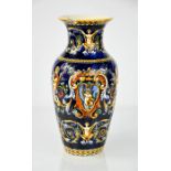A French Gien vase, 26cm high, A/F