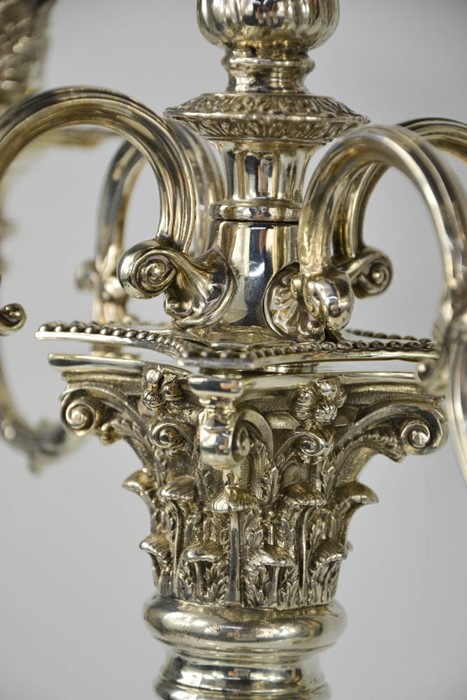 An impressive and fine pair of silver candelabras, by Richard Martin and Ebernezer Hall, the eight - Image 7 of 7