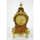 A 19th French gilt metal mounted boulle work mantle clock, with Roman numeral dial, eight day