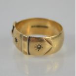 A 9ct gold buckle form ring, 8.5g.