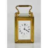 A 19th century miniature brass carriage clock by Drew & Sons, Piccadilly, London.