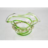 Arts & Crafts Stuart & Sons trails bowl, the clear crystal bowl rising to a wavy rim, clear