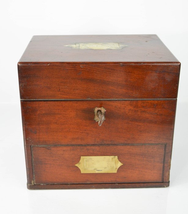 A Georgian Apothecary box in mahogany with secret drawer, the fitted interior containing twenty - Image 2 of 7
