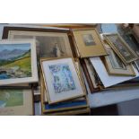 A quantity of paintings and prints