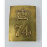 74th Highland regiment shoulder belt plate
