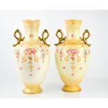 A pair of Crown Devon vases, Teck pattern, 38cm high.