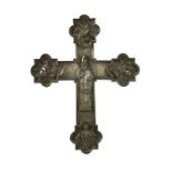 A Victorian carved crucifix, 31cm high.