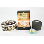 A group of trinket boxes, to include two Wedgwood examples, a house of Ashley pill box, and one by