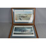 Two limited edition signed prints of Lancasters titled "Dambusters take off" and "Dambusters return"