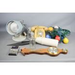 A group of vintage chemists collectables to include telephone, heat lamp, flask, lights and other