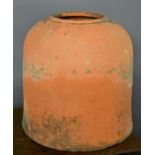 A local interest large bell-shaped terracotta rhubarb forcer, stamped with Bullwell, Notts by Sankey