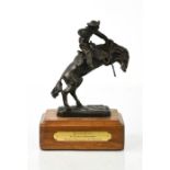 Broncho Buster, by Frederic Remington, Frederic Remington Art Museum copy, 18cm high.