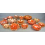 A large quantity of vintage carnival glass