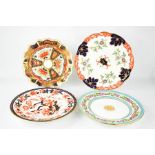 Four 19th century Coalport porcelain plates, including one stamped John Mortlock Oxford Street,