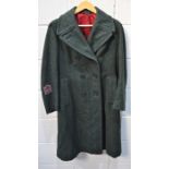 A vintage WVS civil defence wool overcoat