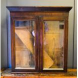 A Victorian mahogany glazed cabinet, with height adjustable shelves, 81 by 77 by 23cm.