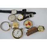A quantity of vintage watches and pocket watch