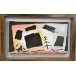 Hicks (20th century): Abstract oil on board, signed and dated '88, 48 by 26cm.