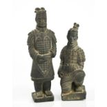 Two Chinese model Samurai soldiers, 15cm high.