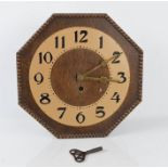 A retro oak wall clock.