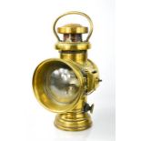 A brass railway lamp, Birmingham 901A, 31cm high.