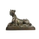 A bronzed Sphinx, stamped Bertraux Paris 1798, 28 by 12cm.