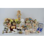 A group of ceramics and vintage collectibles, to include Pendelfin dog figurines, Royal Albert