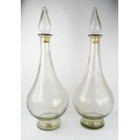 A large rare pair of chemists shop apothecary jars, 80cm high.