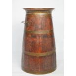 A coopered oak and copper churn