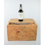 Six bottles of Quinta do Sibio 1982 vintage port in a wooden crate