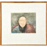 A Tibetan gouache on silk, painted with a portrait of a monk.