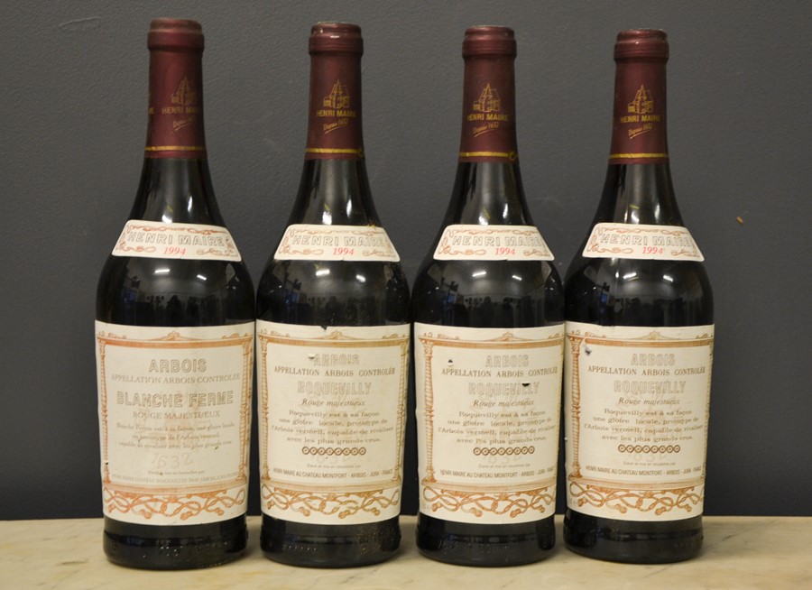 Four bottles of Henri Maire 1994 Roquevilly Rouge Majestueux.