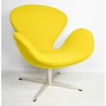 A mid-century Danish made Swan chair by Arne Jacobsen for Fritzhansen