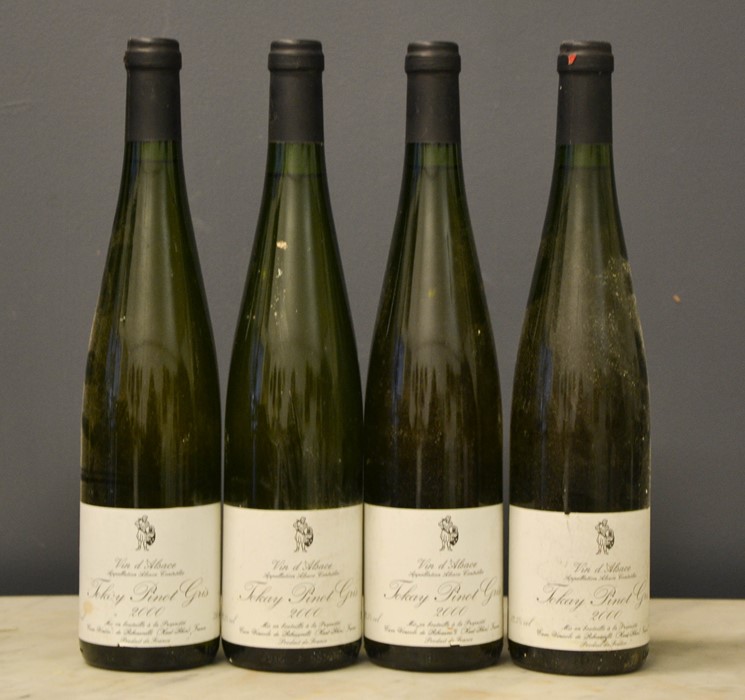 Four bottles of Tokay Pinot Gris, 2000, Vin d'Alsace, 750ml.