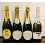 Two bottles of Victor Morin Champagne, Brut, 750ml, together with Martini Asti and Cuvee Imperiale