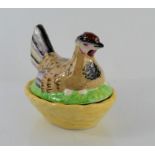 Vintage ceramic hen egg storage dish 17cms