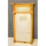 A 19th century pier mirror with shell group to the top panel , the mirror flanked by Corinthian