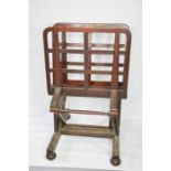 A 19th century mahogany folio stand, with ratcheted height adjustable sides.