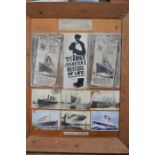 A framed montage of the Titanic disaster