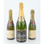 Three bottles of Champagne to include Moet & Chandon and Lanson black label Brut